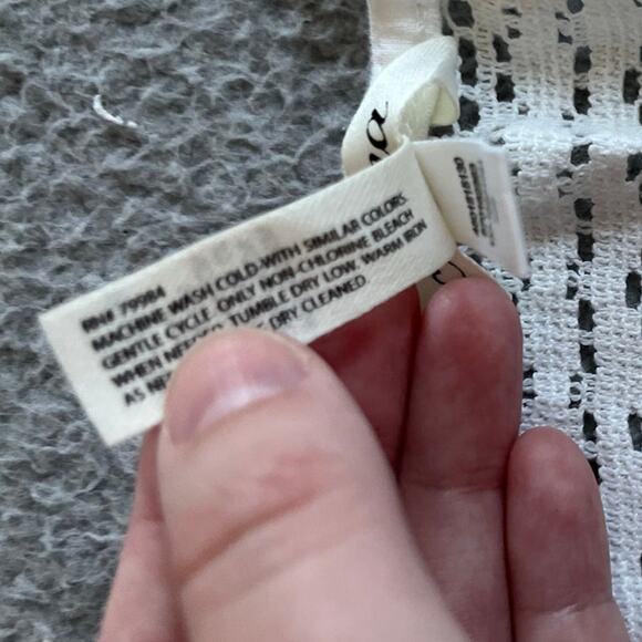 Soma Coverup Mini Dress Medium Crochet Open Knit Sheer Long Sleeve White Beach - Picture 9 of 14